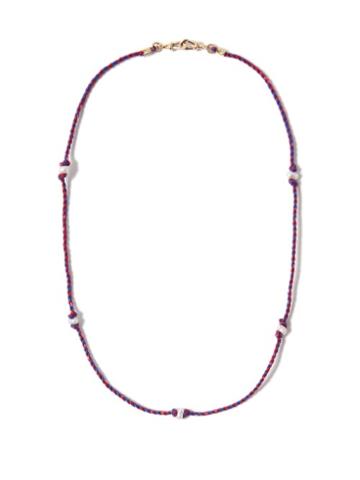 Marie Lichtenberg - Mauli Pearl & 9kt Gold Necklace - Mens - Red Multi