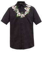 Matchesfashion.com Dolce & Gabbana - Orchid Wreath Print Technical Poplin Shirt - Mens - Black