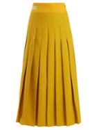Fendi High-rise Pleated Gabardine Skirt