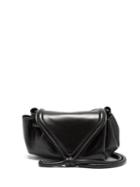Matchesfashion.com Bottega Veneta - Drawstring Triangle Leather Cross-body Bag - Womens - Black
