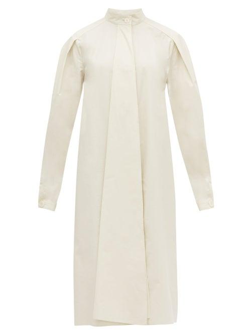 Matchesfashion.com Lemaire - Stand Collar Cotton Dress - Womens - Cream