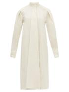 Matchesfashion.com Lemaire - Stand Collar Cotton Dress - Womens - Cream