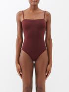 Eres - Aquarelle Square-neck Swimsuit - Womens - Brown