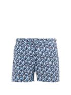 Matchesfashion.com Orlebar Brown - Setter Eldora-print Swim Shorts - Mens - Blue Navy