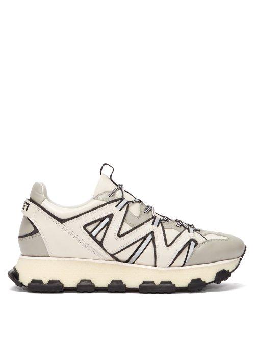 Matchesfashion.com Lanvin - Lightening Panelled Leather Trainers - Mens - White