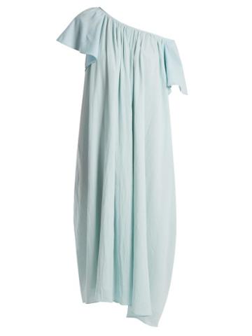 Matchesfashion.com Loup Charmant - Hydrus Off The Shoulder Cotton Dress - Womens - Light Blue