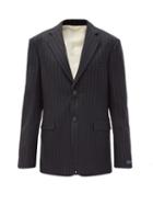 Matchesfashion.com Raf Simons - Pinstriped Wool-twill Suit Jacket - Womens - Black Grey