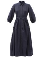 Ladies Rtw Gabriela Hearst - Cheval Cashmere Midi Shirt Dress - Womens - Navy