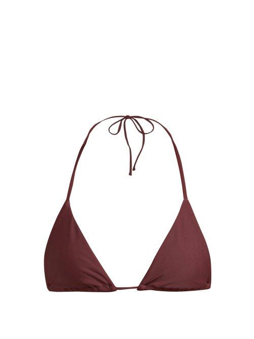 Matchesfashion.com Matteau - The String Triangle Bikini Top - Womens - Burgundy