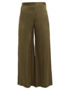 Matchesfashion.com Rachel Comey - High Rise Wide Leg Satin Trousers - Womens - Khaki