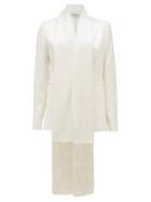 Matchesfashion.com Gabriela Hearst - Hera Fringed-shawl Silk-satin Jacket - Womens - Ivory
