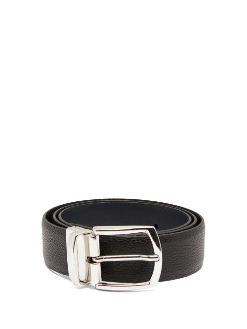 Matchesfashion.com Anderson's - Reversible Leather Belt - Mens - Black Navy