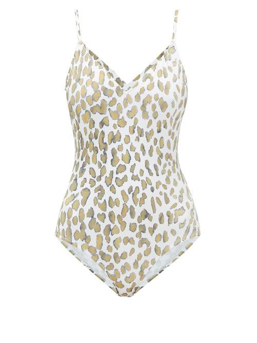 Matchesfashion.com On The Island By Marios Schwab - Asterias Printed Swimsuit - Womens - Green Multi