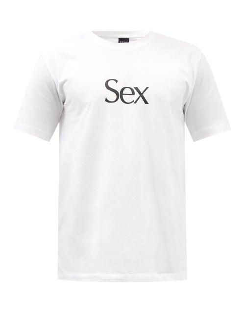 More Joy By Christopher Kane - Sex-print Cotton-jersey T-shirt - Mens - White