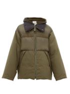 Matchesfashion.com Yves Salomon - Shearling Trimmed Technical Quilted Down Jacket - Mens - Green