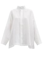 Matchesfashion.com Eskandar - Stand-collar Linen Shirt - Womens - White