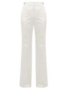 Matchesfashion.com Gabriela Hearst - Windowpane Check Satin Trousers - Womens - Ivory