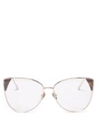 Matchesfashion.com Linda Farrow - Ida Cat-eye 18kt Gold-plated Glasses - Womens - Tortoiseshell