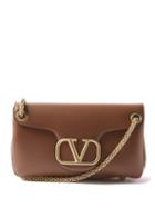 Valentino Garavani - V-logo Leather Shoulder Bag - Womens - Tan
