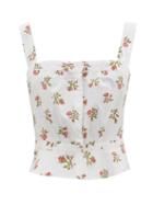 Matchesfashion.com Thierry Colson - Rossa Cropped Floral-print Cotton Top - Womens - White Print