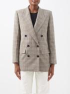 Isabel Marant - Nevim Check Double-breasted Blazer - Womens - Beige Multi