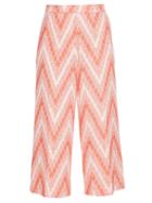 Matchesfashion.com Rochas - Chevron Woven Cropped Trousers - Womens - Red White
