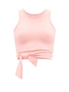 Live The Process - Ballet Wrap-front Cropped Top - Womens - Pink