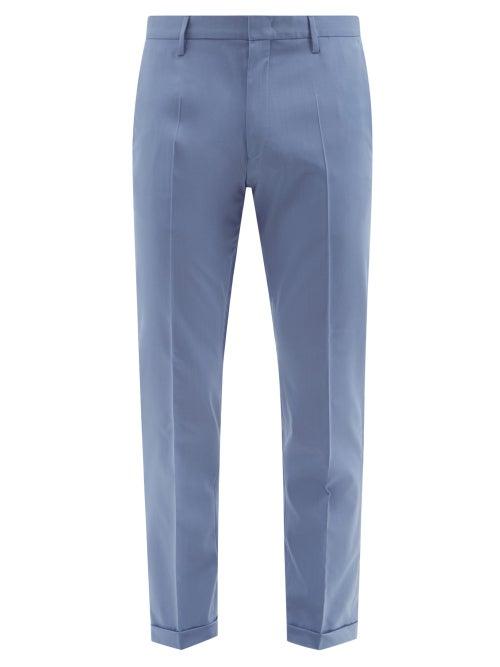 Paul Smith - Turn-up Cuff Wool-crepe Trousers - Mens - Light Purple