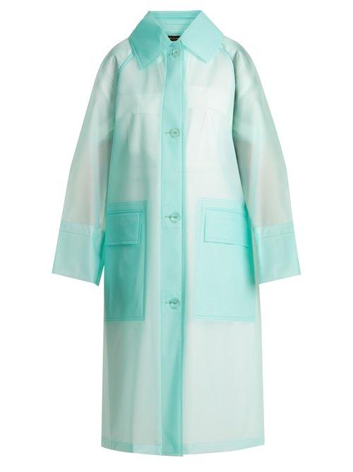 Matchesfashion.com Burberry - Point Collar Frosted Coat - Womens - Light Blue