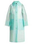 Matchesfashion.com Burberry - Point Collar Frosted Coat - Womens - Light Blue