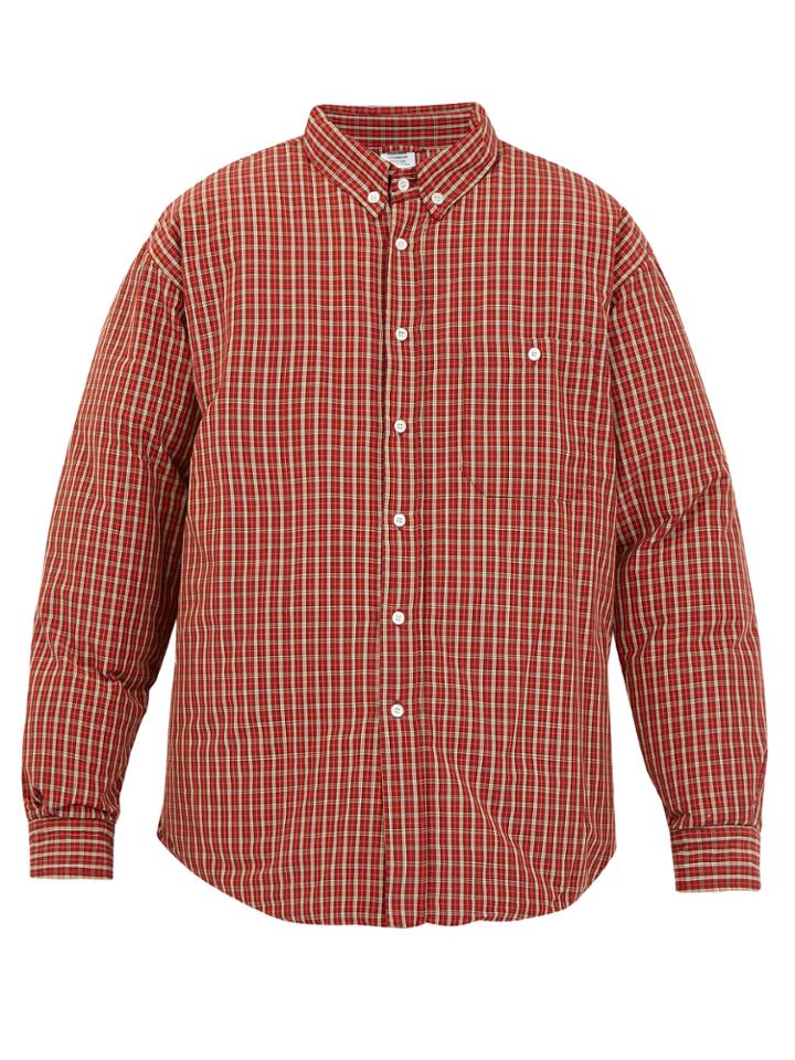 Vetements Checked Padded Canvas Coat