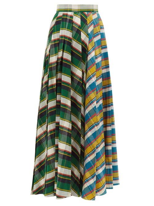 Matchesfashion.com A.w.a.k.e. Mode - Duncan Pleated Tartan Cotton Skirt - Womens - Multi