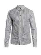 J.w.anderson Gingham And Logo-print Cotton-poplin Shirt