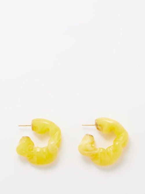 Completedworks - Ruffle Resin & 18kt Gold-vermeil Earrings - Womens - Yellow