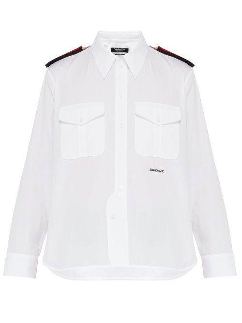 Matchesfashion.com Calvin Klein 205w39nyc - Logo Embroidered Epaulette Shirt - Mens - White