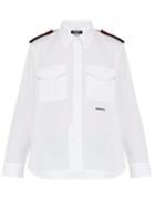 Matchesfashion.com Calvin Klein 205w39nyc - Logo Embroidered Epaulette Shirt - Mens - White