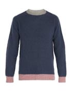 Matchesfashion.com Howlin' - Contrast Trim Wool Sweater - Mens - Blue