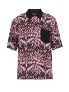 Matchesfashion.com Aries - Leopard Print Jersey Shirt - Mens - Pink