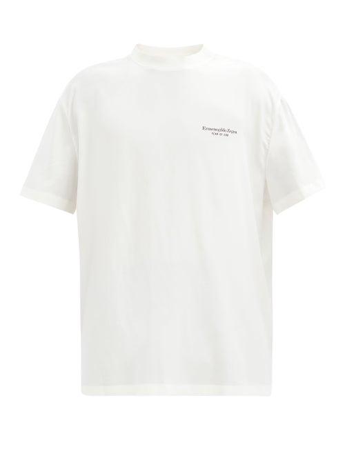 Matchesfashion.com Fearofgodzegna - Oversized High-neck Jersey T-shirt - Mens - White