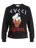 Gucci Donald Duck&copy;-appliqu Cotton Sweatshirt
