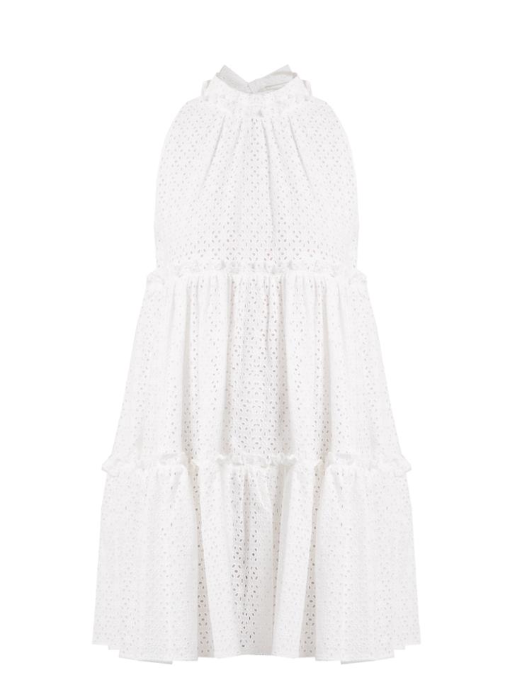 Lisa Marie Fernandez Mini Ruffle-trimmed Broderie-anglaise Cotton Dress