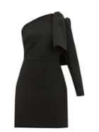Matchesfashion.com Msgm - One-shoulder Crepe Mini Dress - Womens - Black
