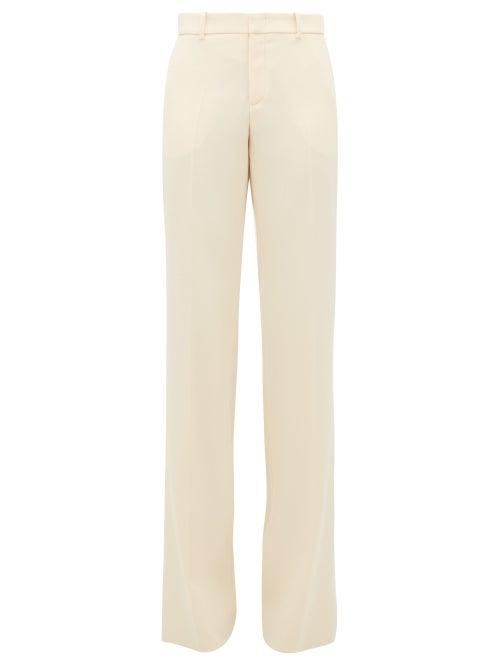 Matchesfashion.com Gucci - Kick Flared Wool Trousers - Womens - Ivory