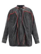 Matchesfashion.com Y/project - Satin-trim Corduroy Overshirt - Mens - Grey