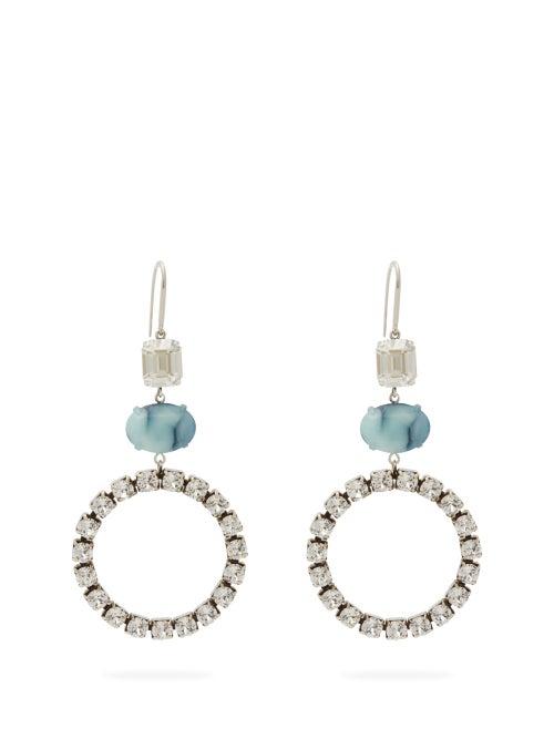 Matchesfashion.com Isabel Marant - Crystal And Stone Drop Earrings - Womens - Blue