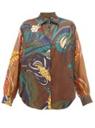 Matchesfashion.com La Prestic Ouiston - Varenne Floral Print Silk Twill Shirt - Womens - Brown Multi