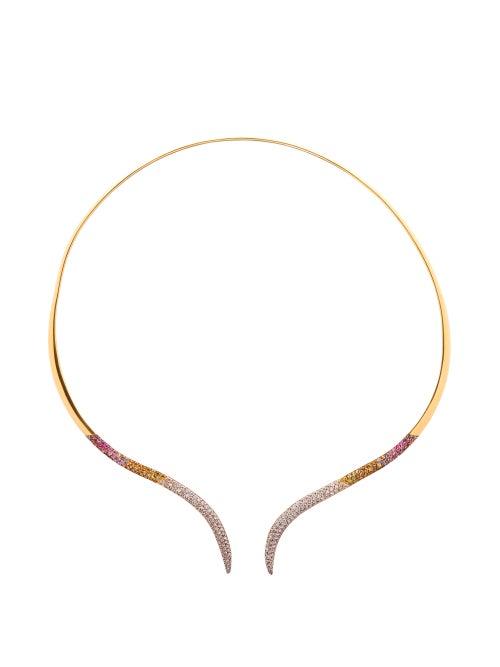 Matchesfashion.com Ana Khouri - Stem Diamond & 18kt Gold Necklace - Womens - Gold