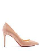 Matchesfashion.com Christian Louboutin - Pigalle 85 Patent Leather Pumps - Womens - Nude