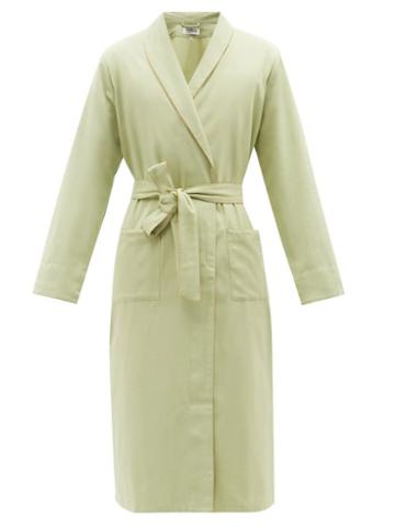 P. Le Moult - Piped Herringbone Cotton Bathrobe - Mens - Khaki
