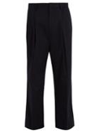 Wooyoungmi Pleated-front Wide-leg Stretch-cotton Trousers